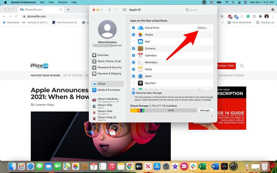 Click Options.