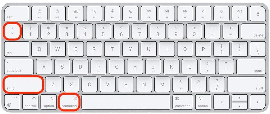Switch between windows step 1.2 - Command + Shift + `