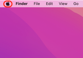 click apple menu icon on macbook or mac