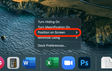 Click on Position on Screen