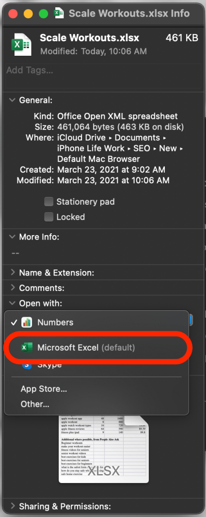 Select a new default app