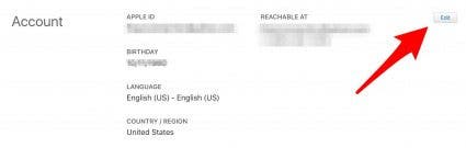 edit apple id account