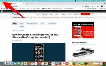 Click the Apple icon in the menu bar.