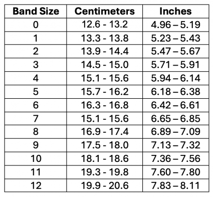 Apple Watch Band Solo Loop Size Table