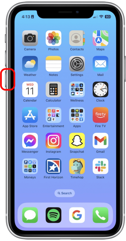 Press and release the volume down button.