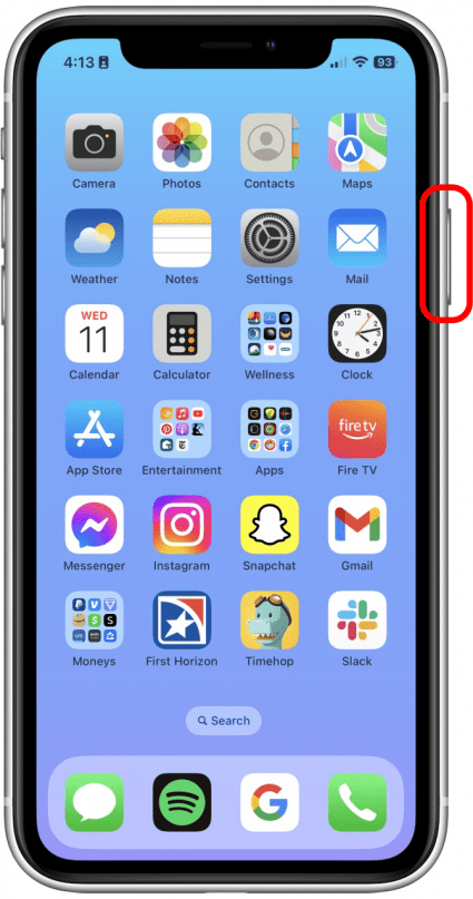 Press and hold the lock button until the Apple logo appears. 