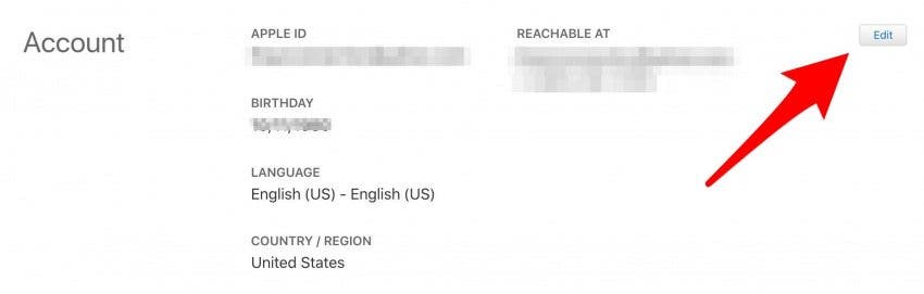 edit apple id account