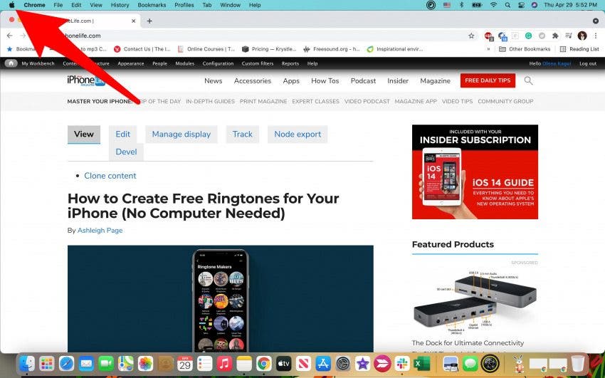 Click the Apple icon in the menu bar.