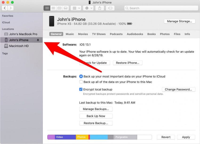 back up iphone from itunes