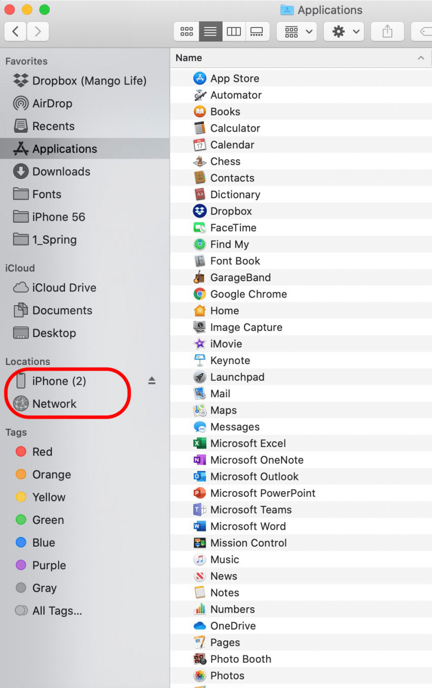 back up iphone to mac