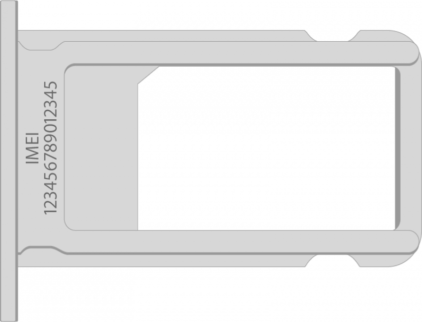 image of sim card tray with imei number engraved on back