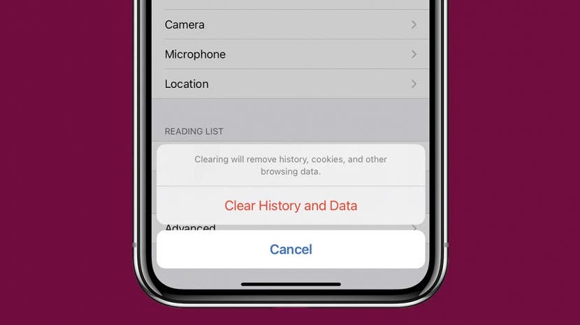 safari clear cookies ios