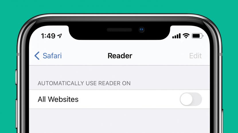 safari reader is unavailable