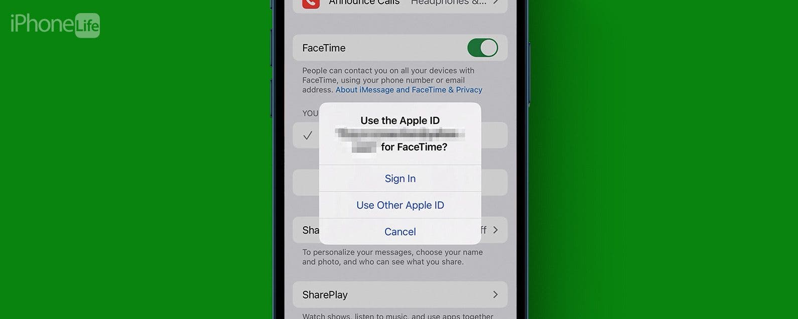 add number to imessage and facetime keeps popping up