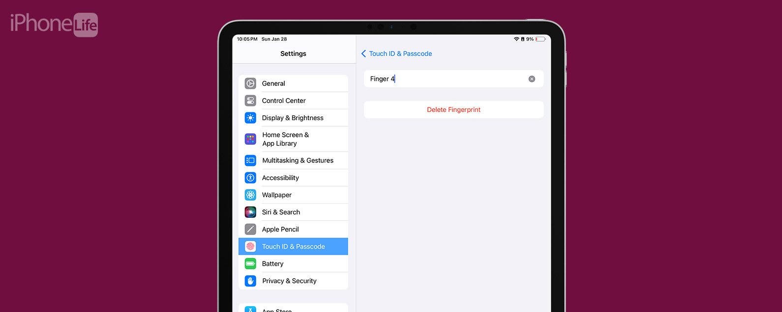 Delete Unknown Fingerprints from Your iPad (or iPhone)