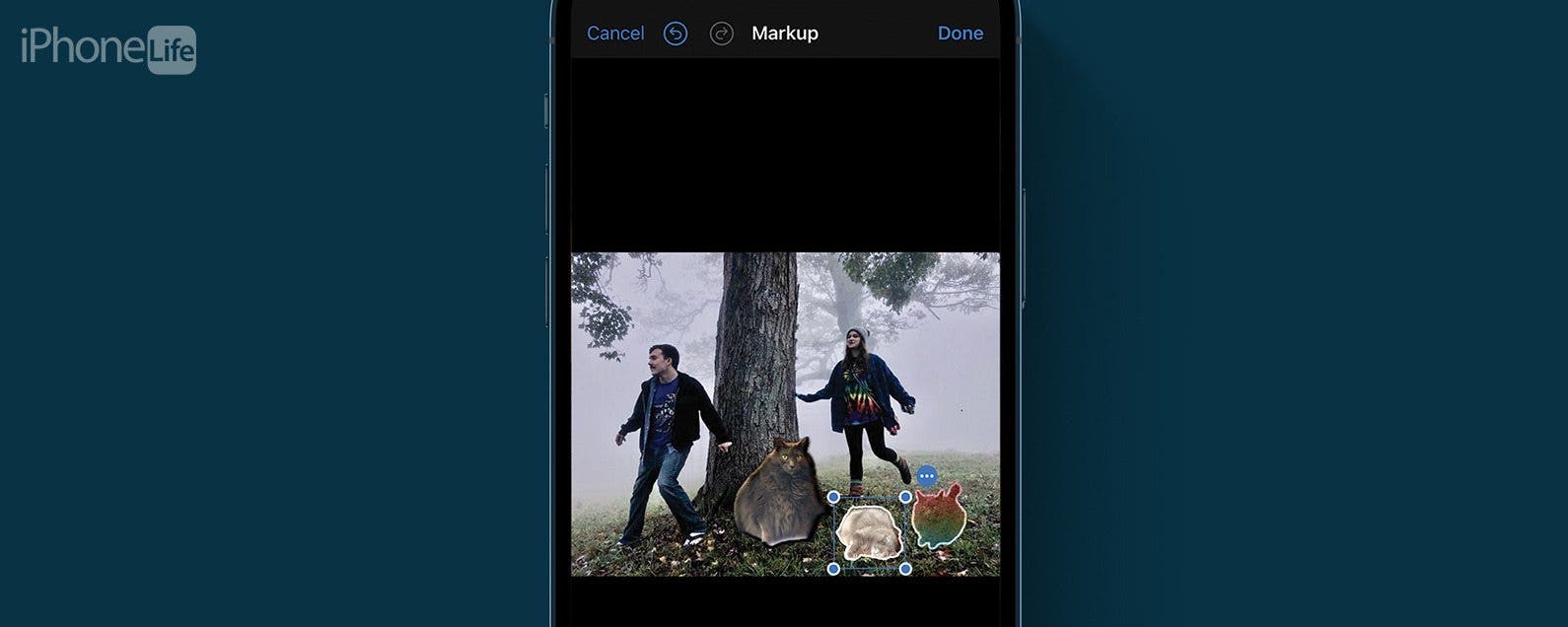 how to add stickers to photo on iphone