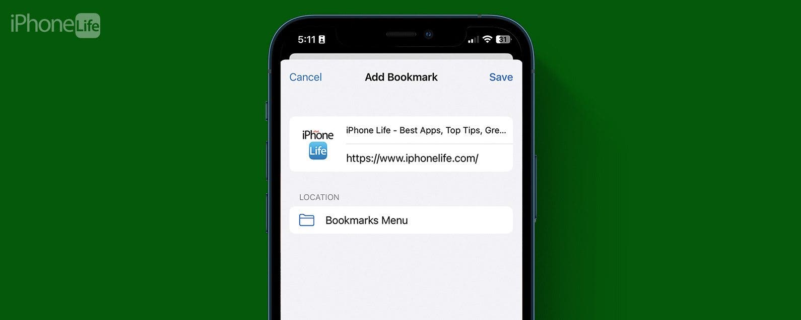mobile safari bookmark button