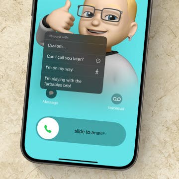 respond to phone calls with a text message