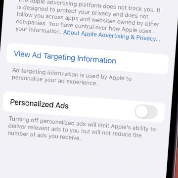 How to Disable Personalized Ads on the iPhone
