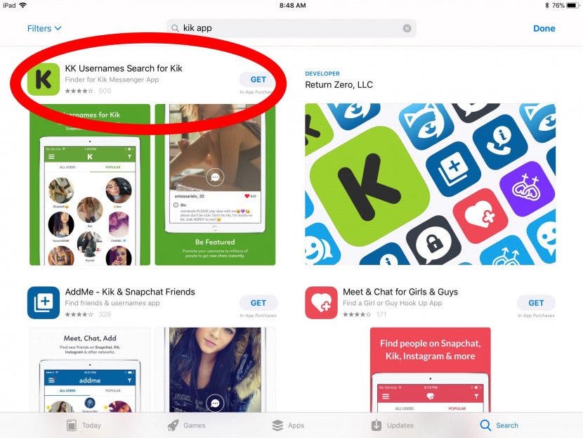 kik für ipad