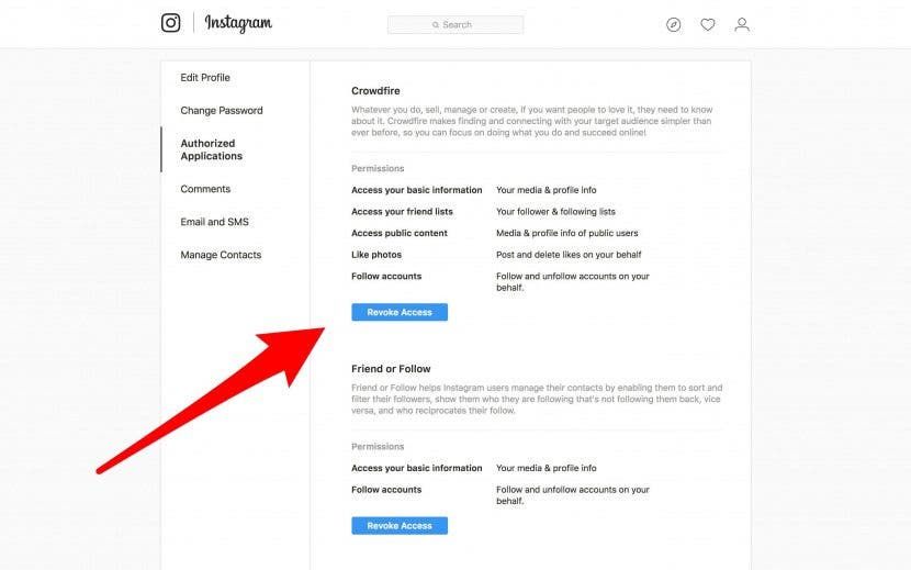 instagram auto follow problem