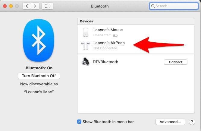 pair earbuds to mac