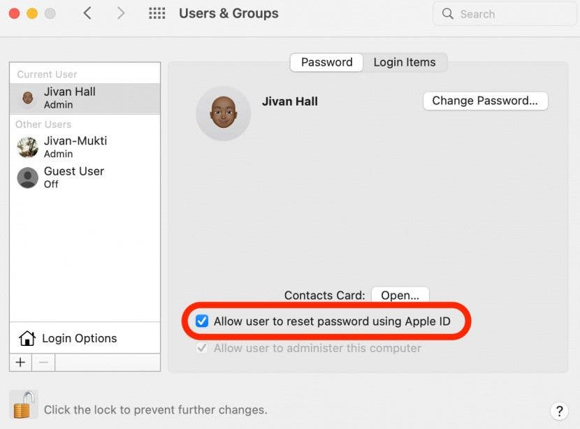 Change Mac Password Step 11 -  Reset password with Apple ID