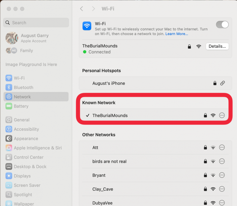 click on your wifi network