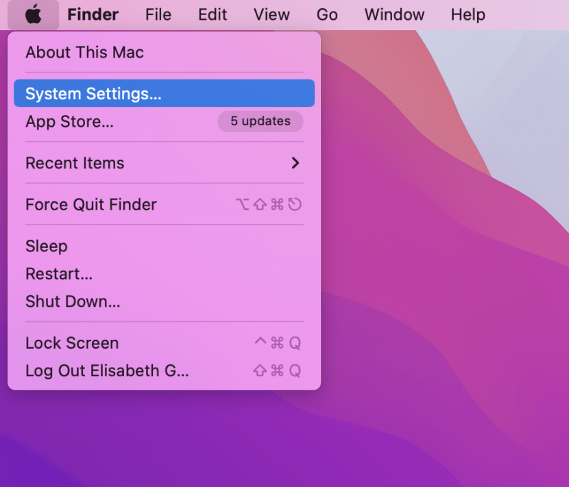 click system settings on mac or macbook