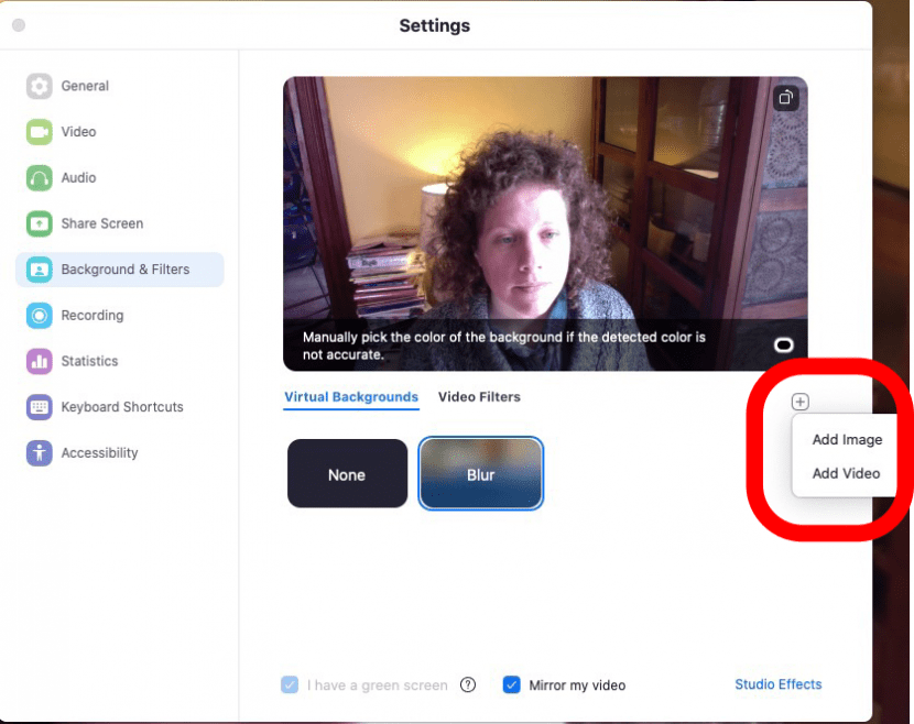 add image or video as background to zoom meeting