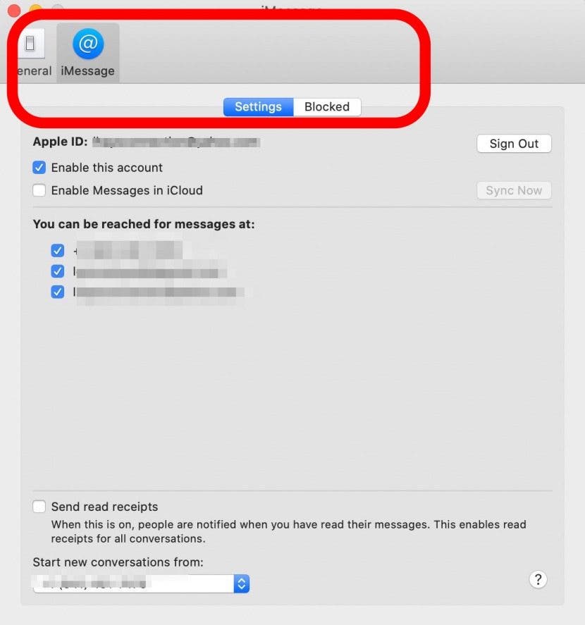 how to shut off messages on mac