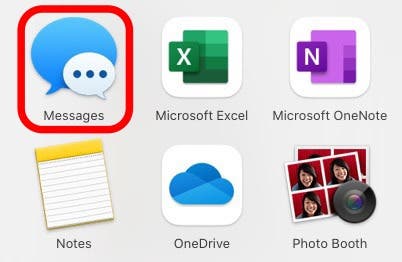 click the messages app