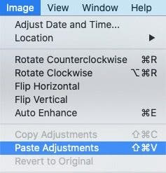 click paste adjustments
