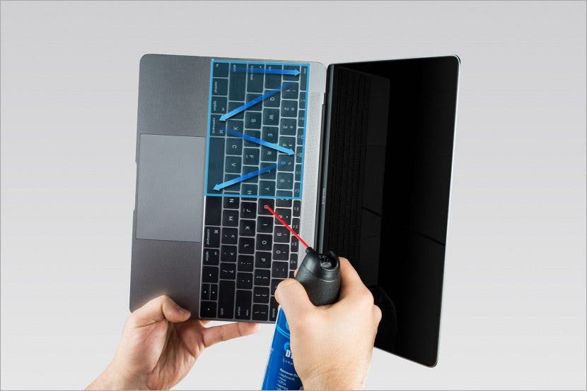 Image from Apple Support - Clean keyboard left to right.