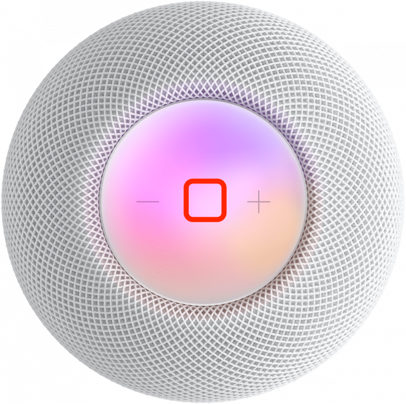 To pause any audio playing on the HomePod, tap the middle of the touchpad.
