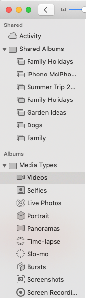 click Videos under Media Types