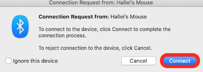 press enter or return to confirm apple magic mouse connection