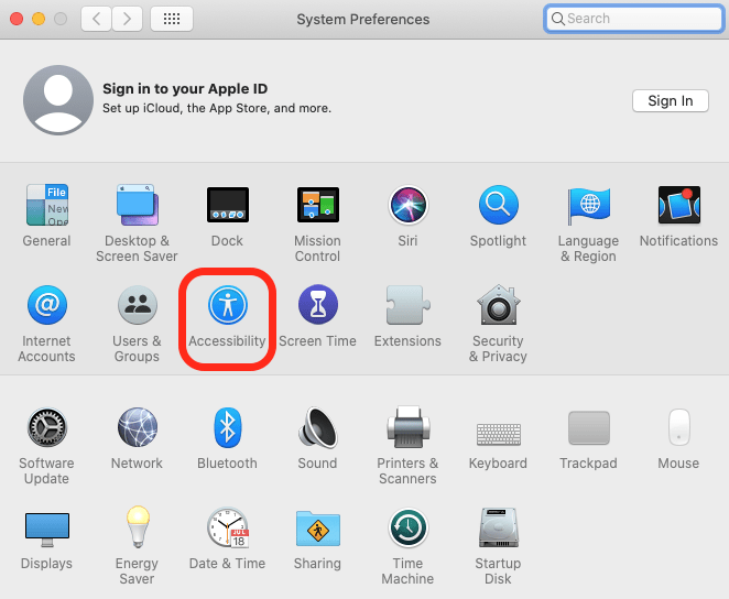 mac accessibility settings