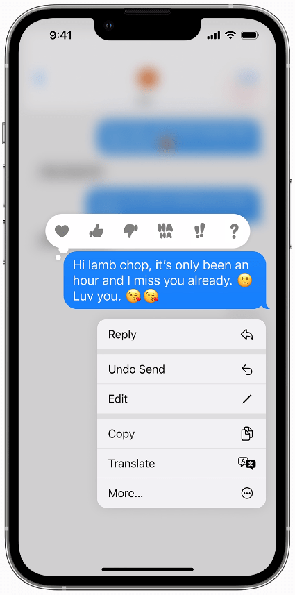 edit and delete texts ios 16