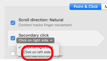 secondary mouse click preferences