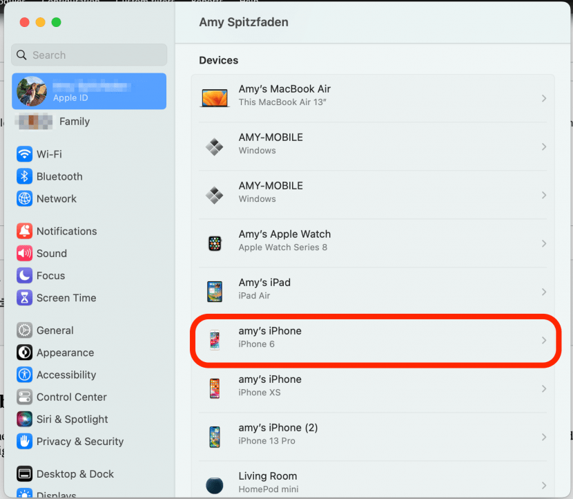 device how to unlink iphone from mac