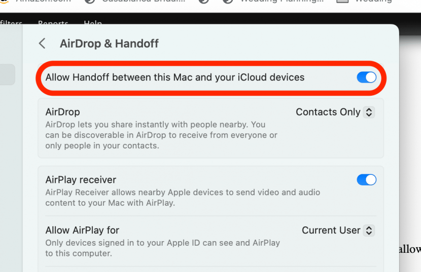toggle handoff off how to unlink iphone from mac