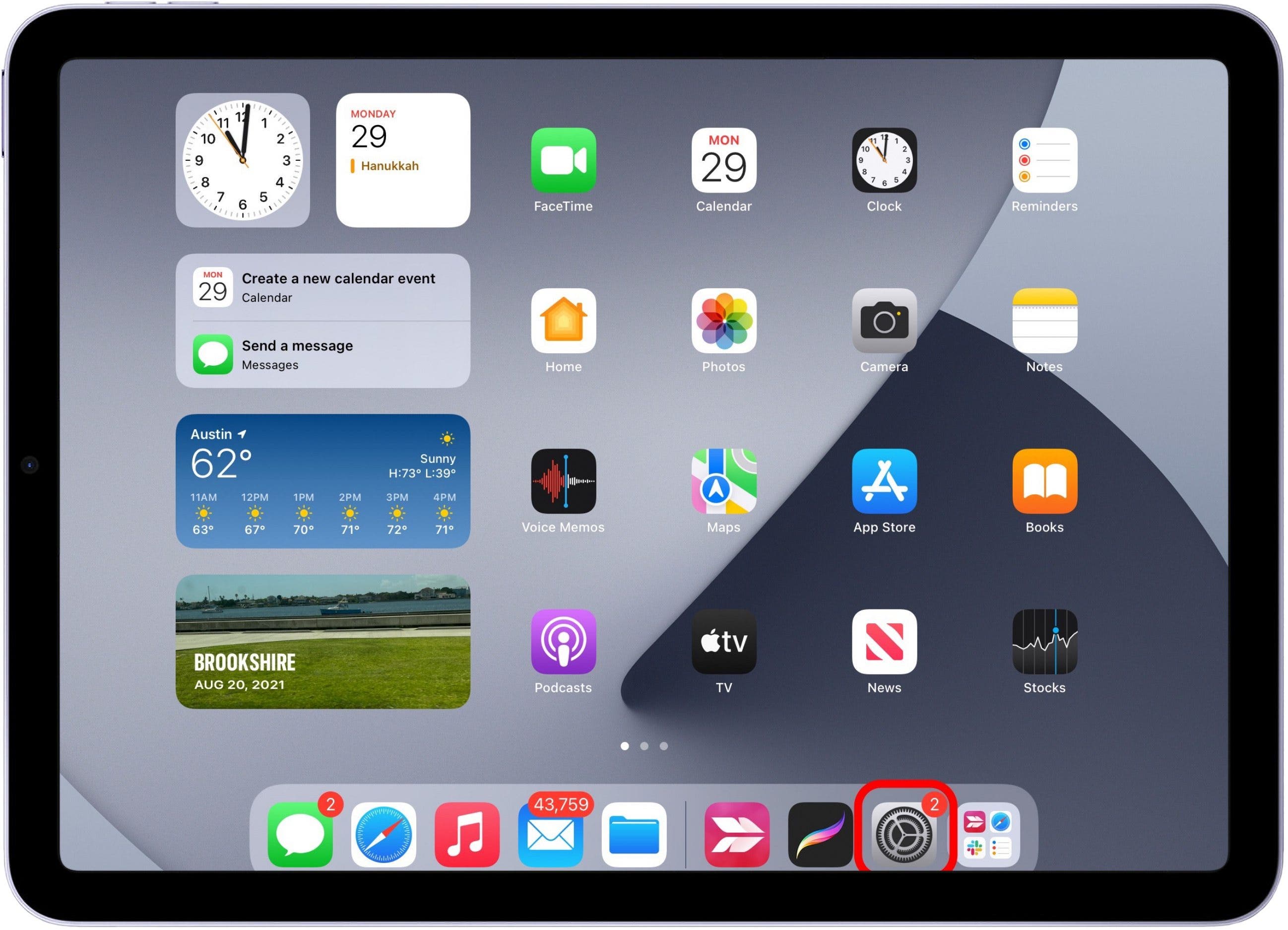 Open Settings
