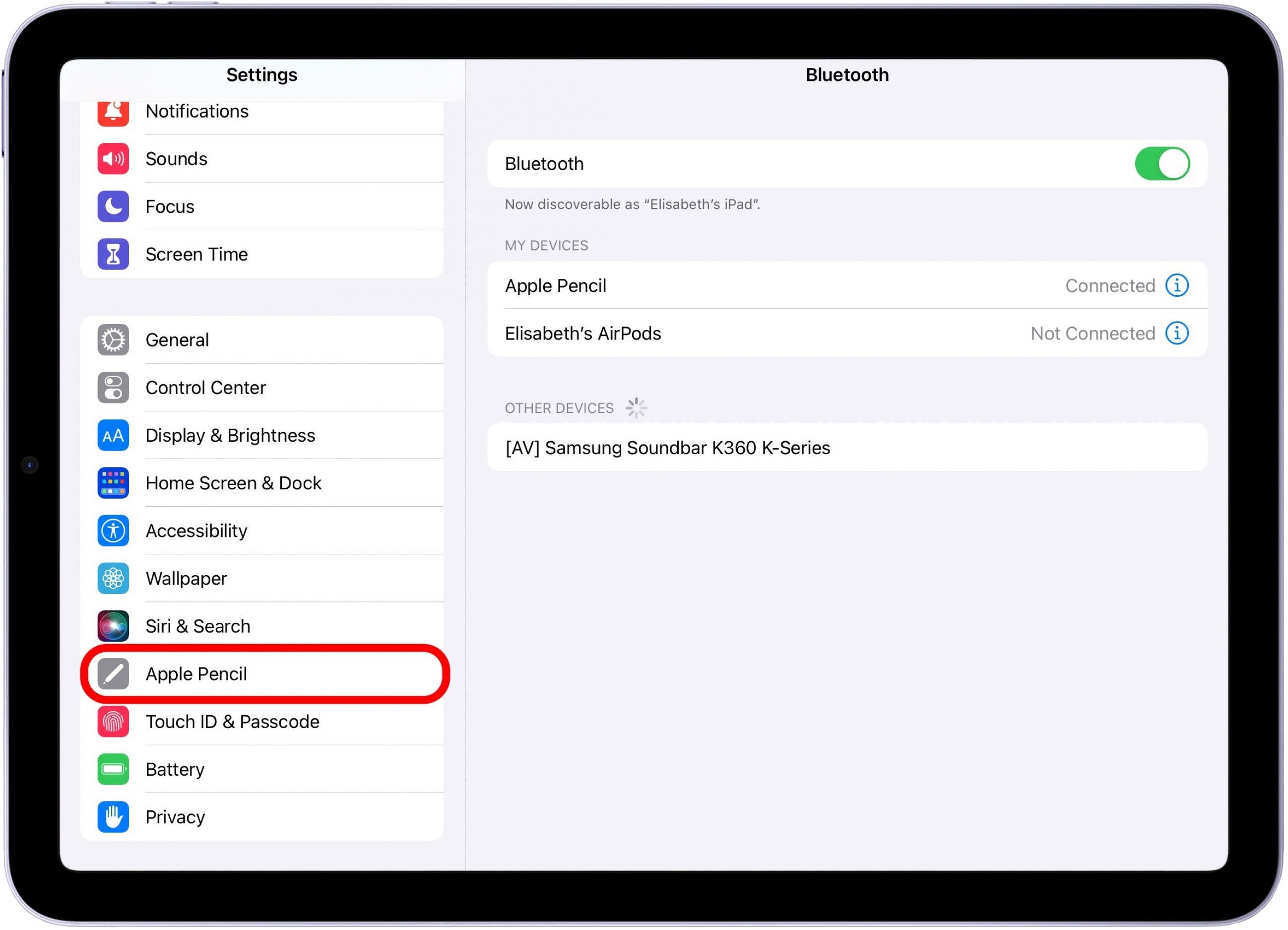 Tap Apple Pencil