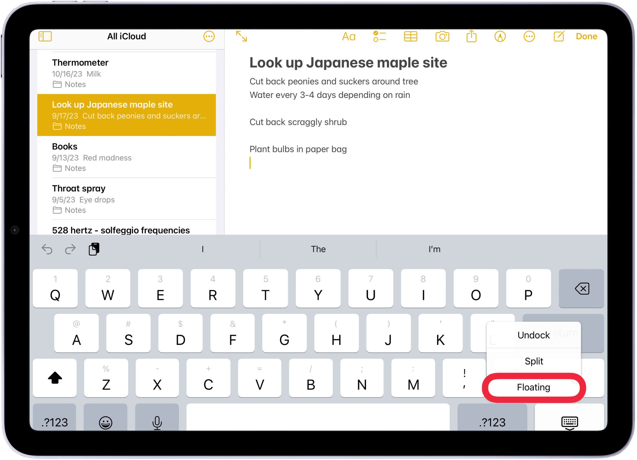 How to Slide to Type on the iPad Floating Keyboard