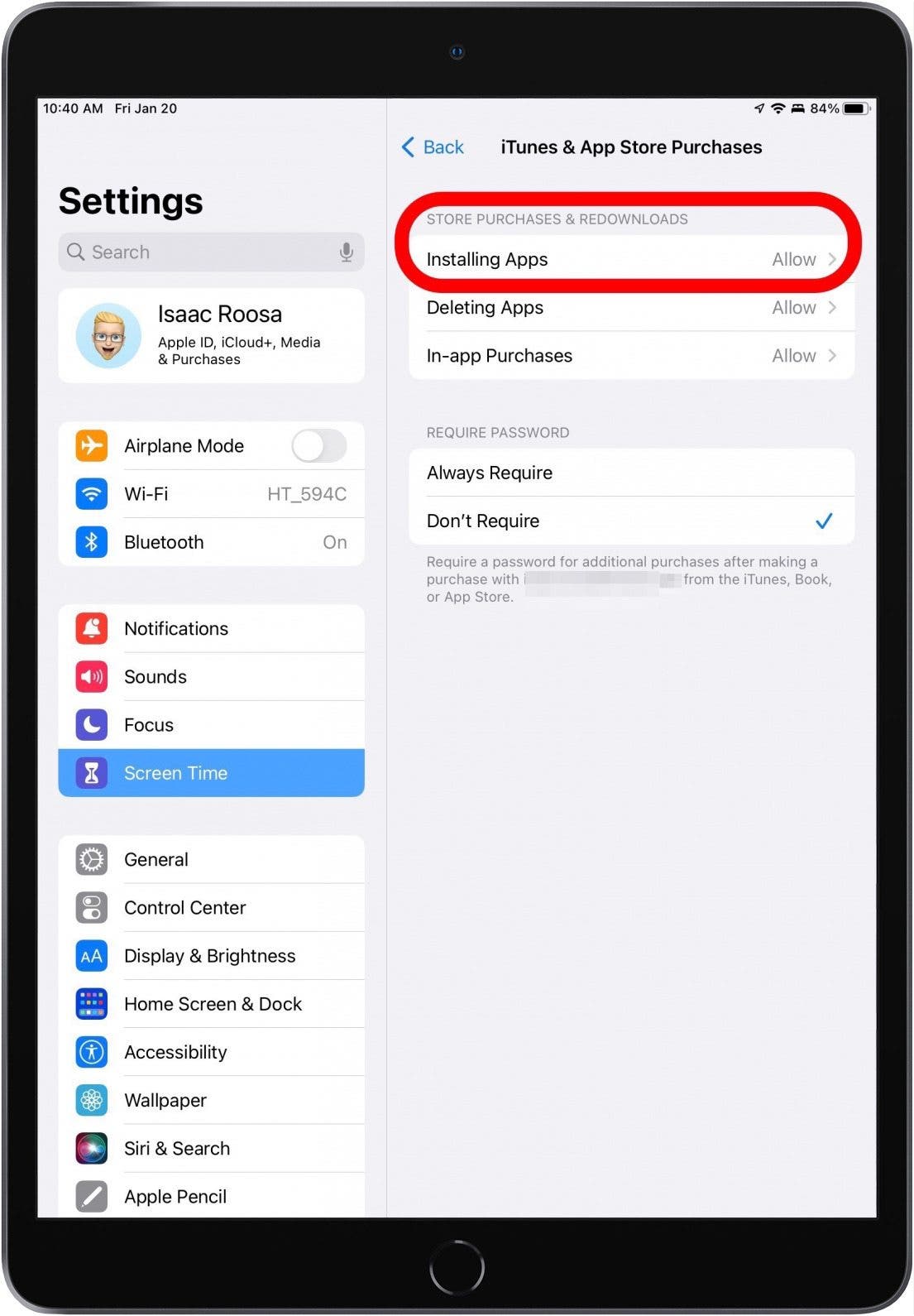 Tap Installing Apps.