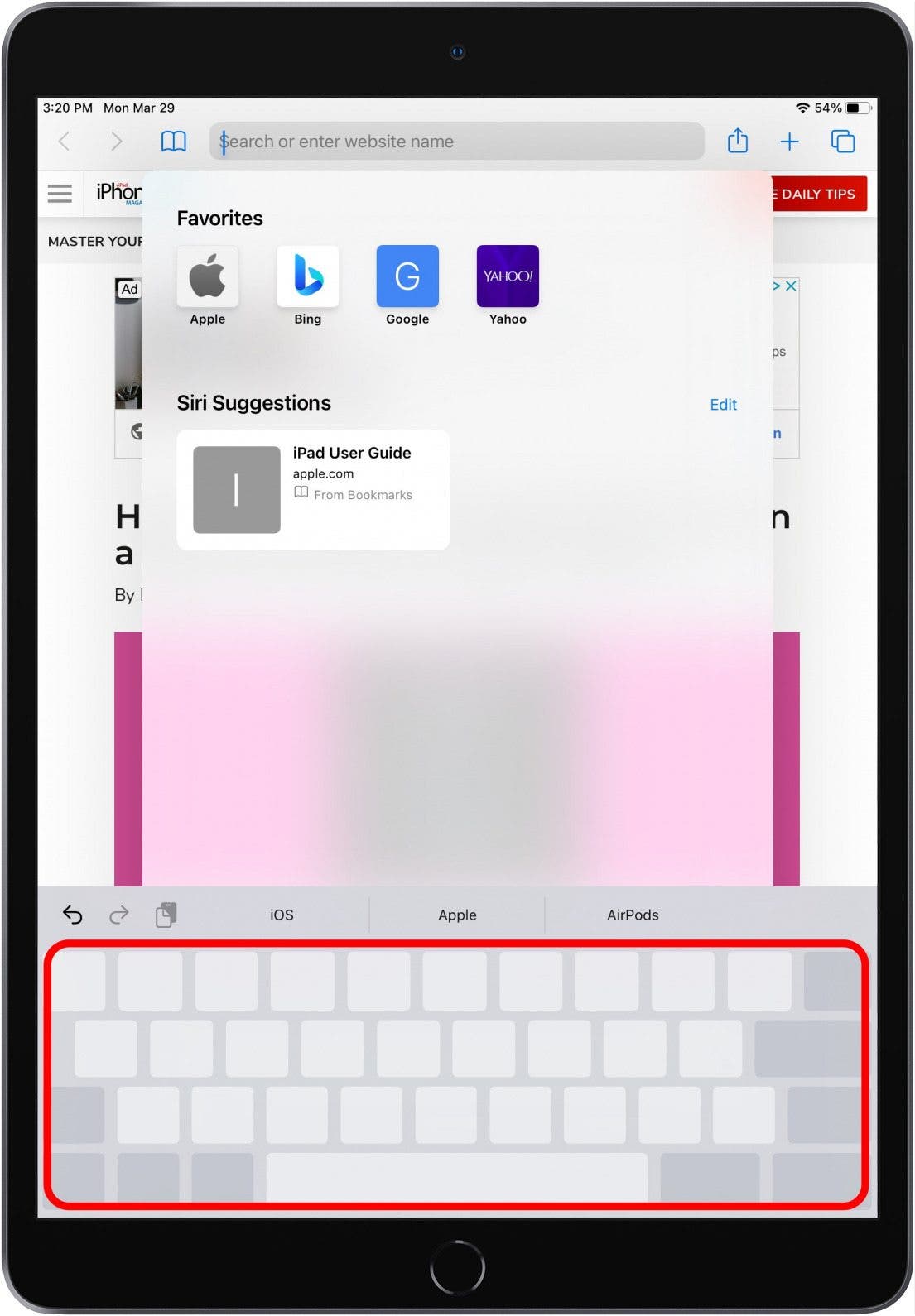 Trackpad mode