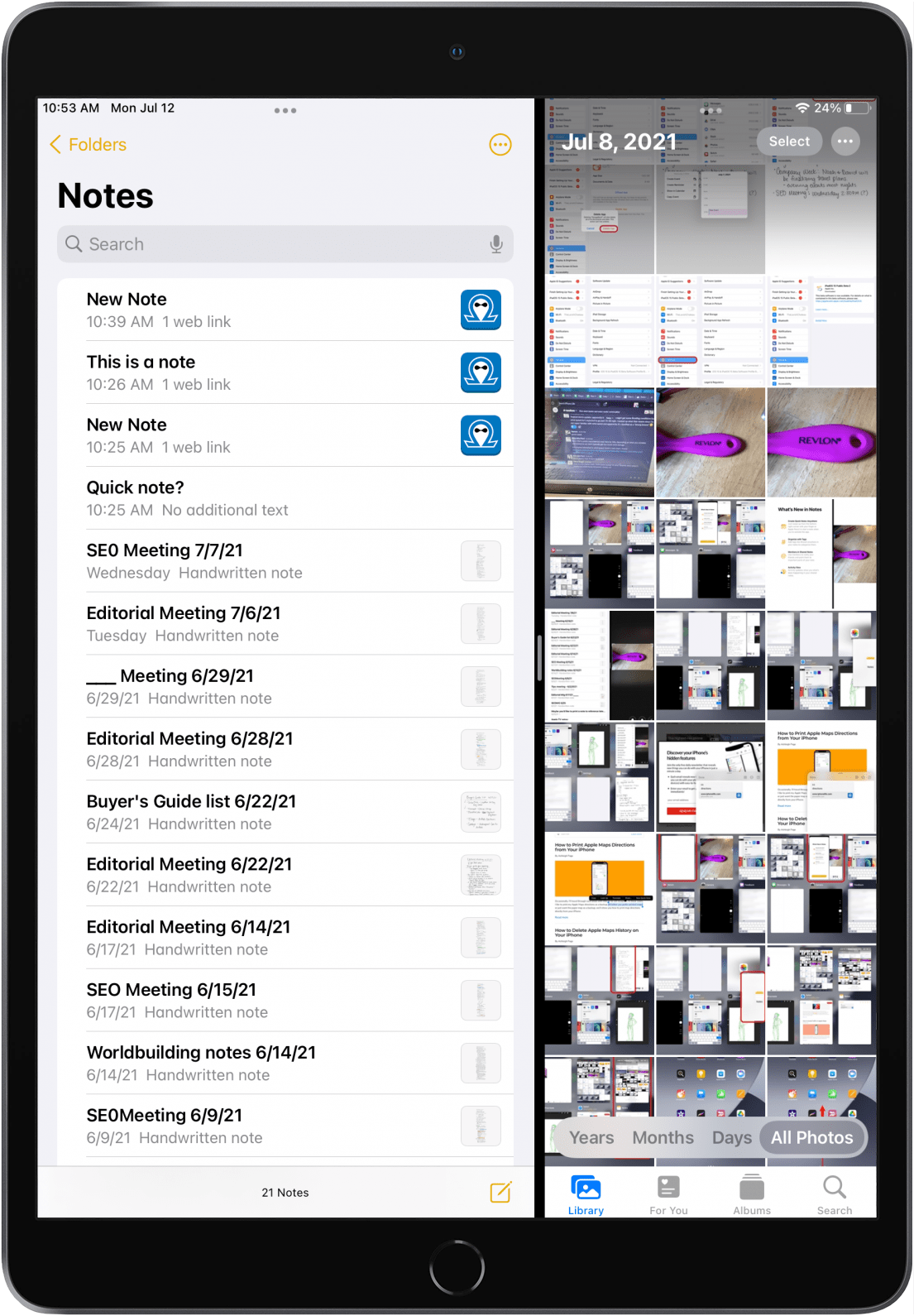 Apps in Split View