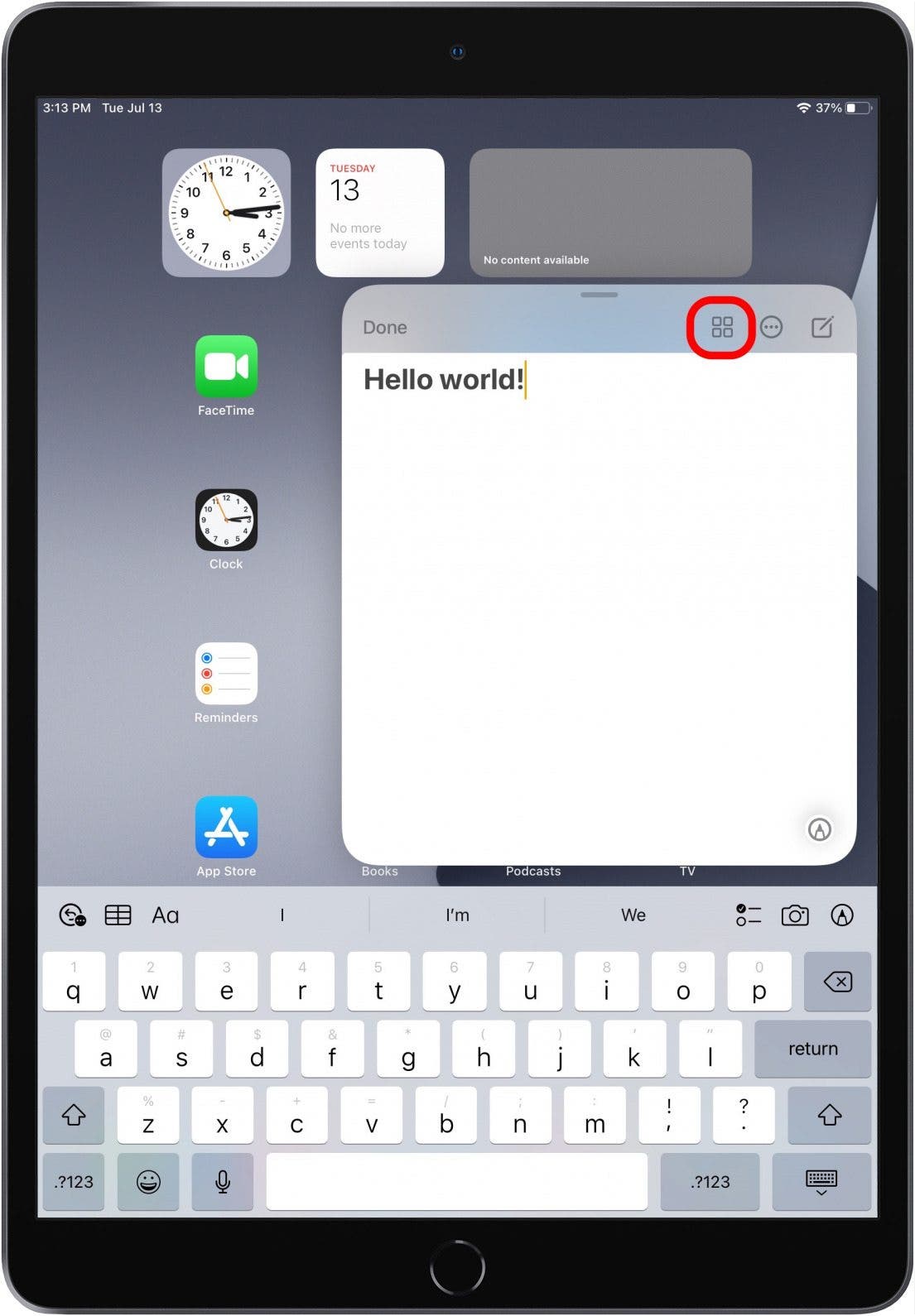 Open Notes app