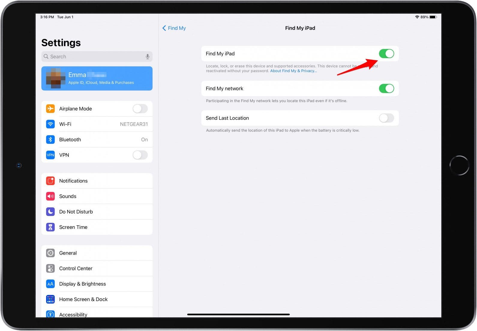 Disable Find My iPad to Sell iPad